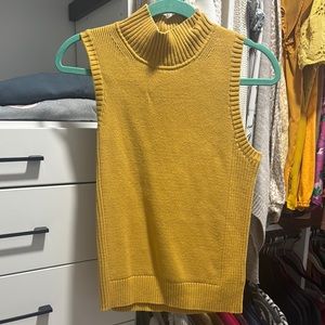 GAP Mustard Yellow Sleeveless Turtleneck Sweater